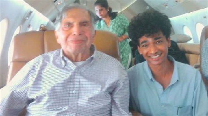 An old photo of Shantanu with Ratan Naval Tata