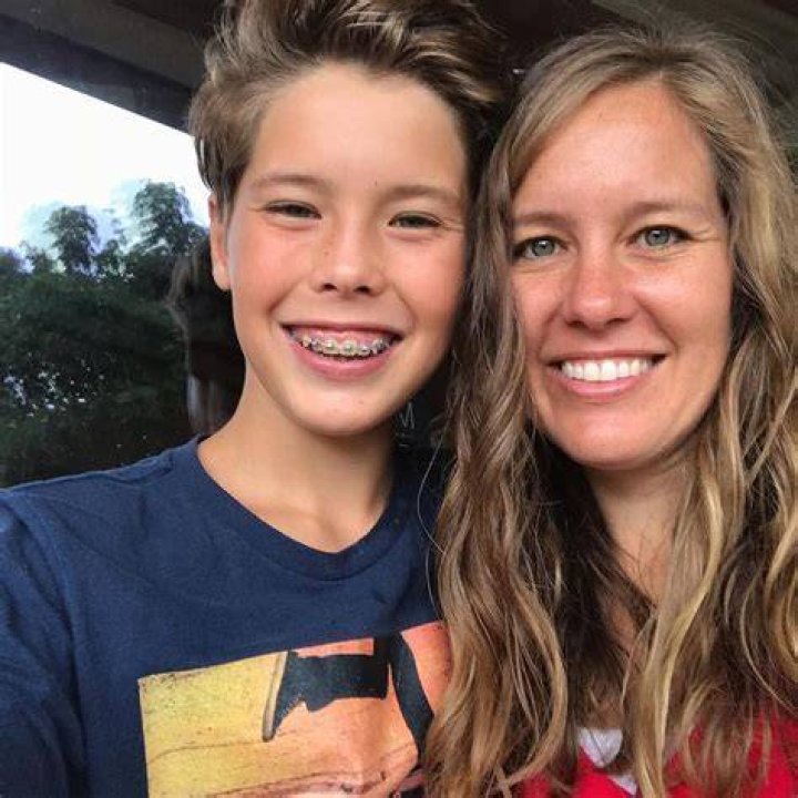 Caleb Coffee with his mother