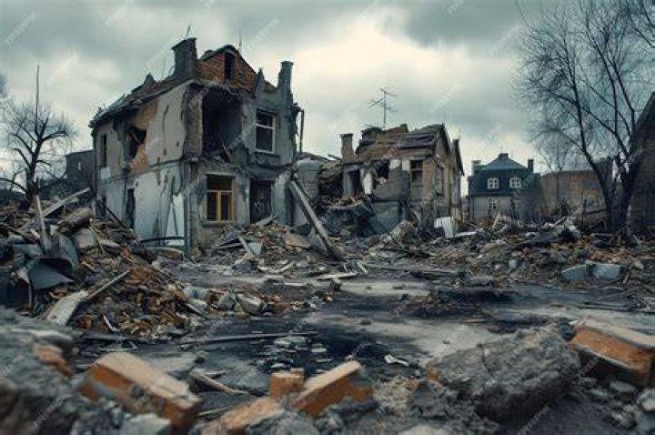 Destroyed Houses After The Battle Of Kursk