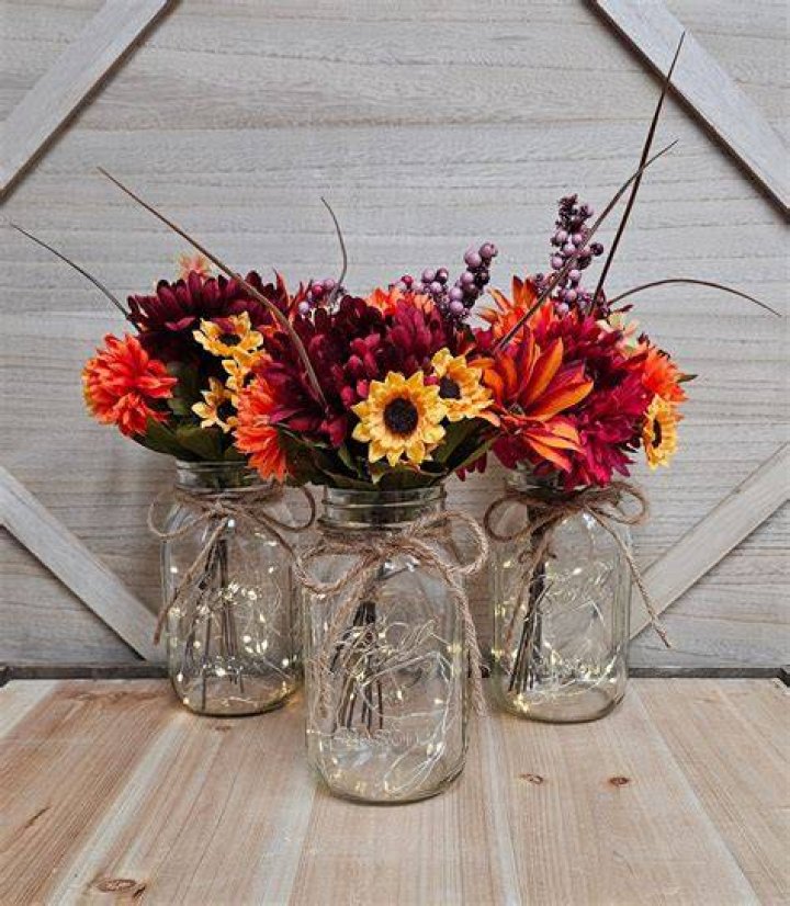 Fall Granja Flowers Jar