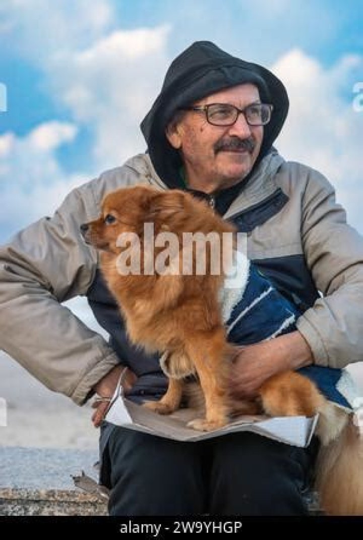 Jaafar with his pet dog