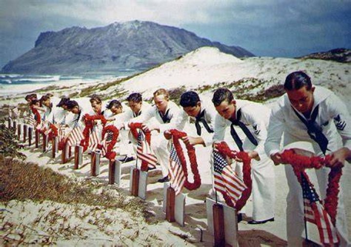 Leis On Graves At Pearl Harbor