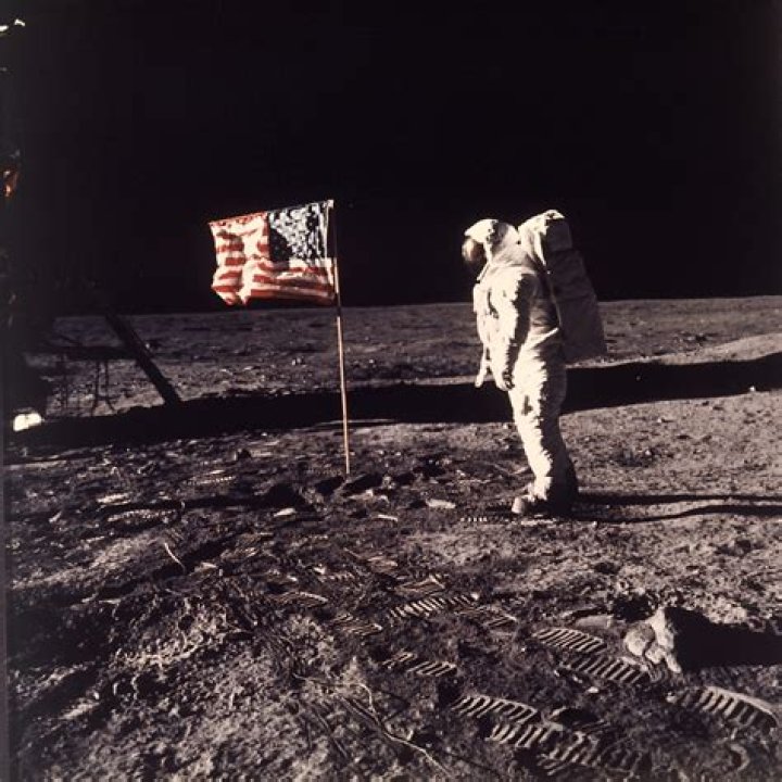 Neil Armstrong Places Flag on Moon