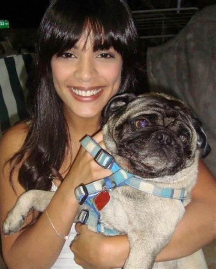Odelya with her pet dog