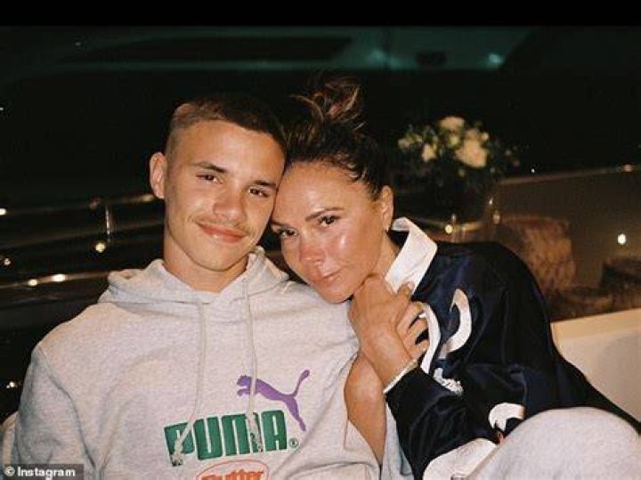 Romeo Beckham with his mother Victoria Beckham