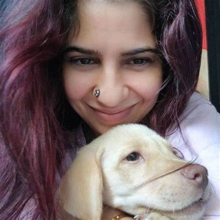 Shwetambari Soni and her pet dog
