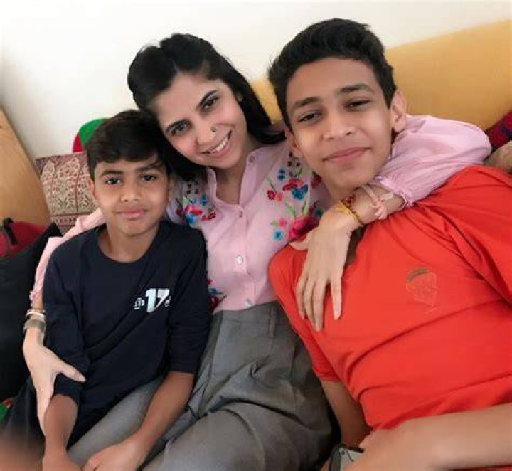 Shwetambari Soni with her sons