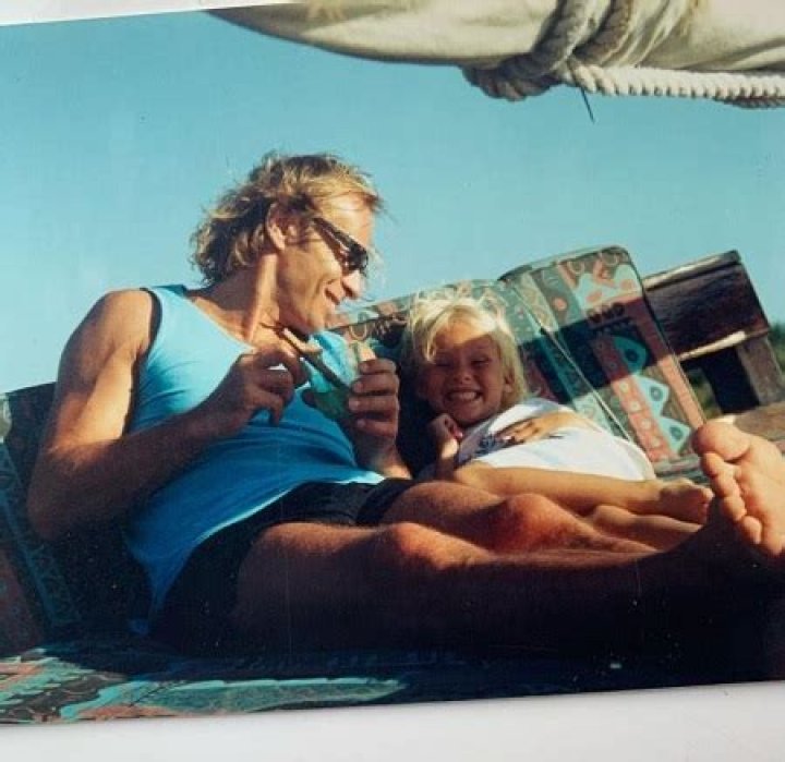 Valerie Huber withe her father in her childhood.