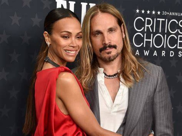 Zoë Saldana, Marco Perego at the Vanity Fair Oscar Party 2015 at the Wallis Annenberg Center for the Performing Arts